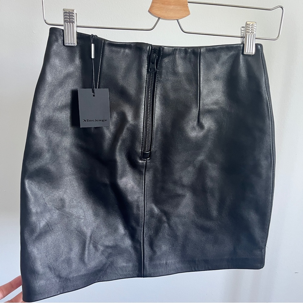 NWT Mackage Montreal Leather Mini Skirt